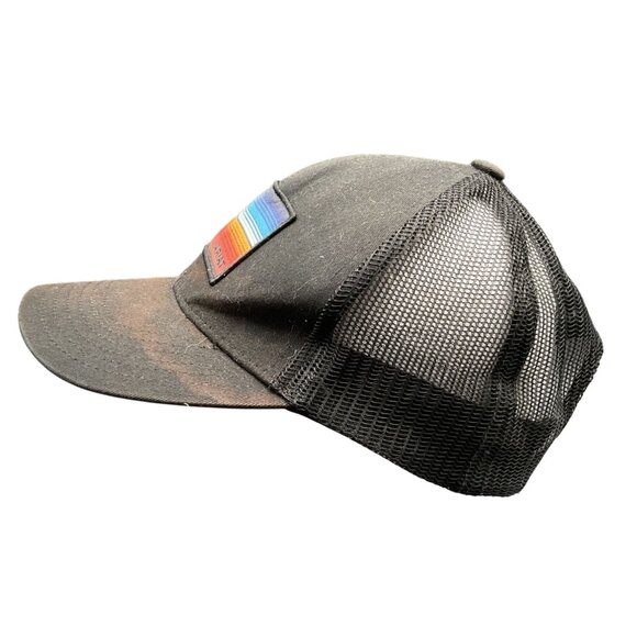 Ariat  Black Mesh Trucker Hat With Multicolor American Flag Patch Mens - Picture 2 of 5